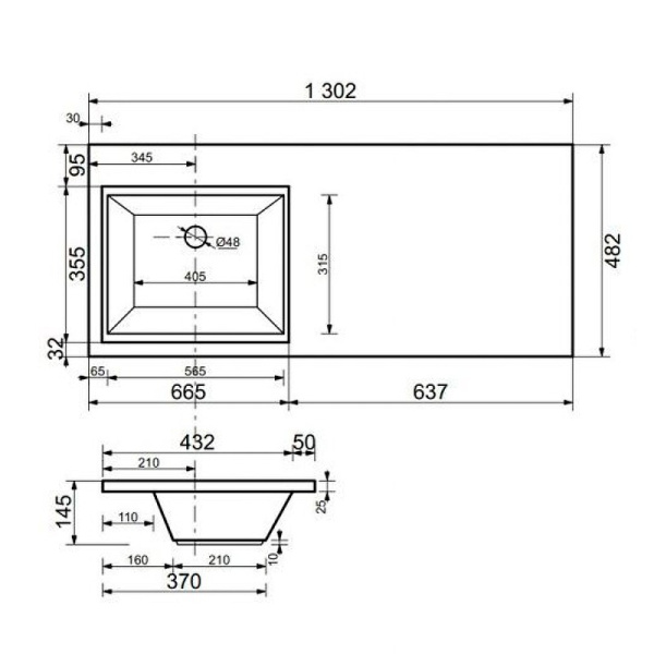 Раковина Style Line Estetus Даллас 130 СС-00002391 левая