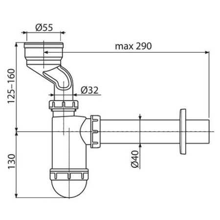 Сифон для писсуара AlcaPlast A45A