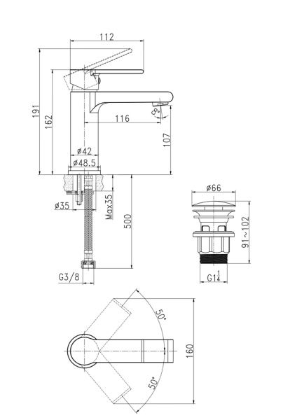 Смеситель для раковины Cersanit BRASKO 63020