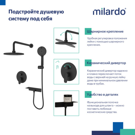 Душевой комплект Milardo Rora RORBL02M67
