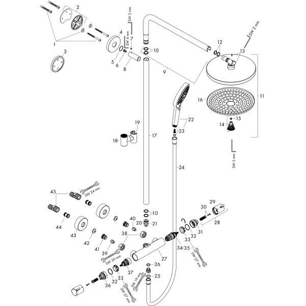 Душевая система Hansgrohe Raindance Select Showerpipe S300 2 jet 27133000 хром