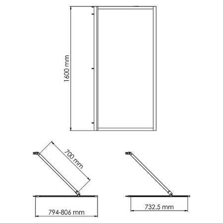 Шторка на ванну WasserKRAFT Abens 80 20W01-8MB