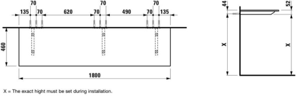 Столешница под умывальник Laufen Kartell By 4.0778.1.033.631.1