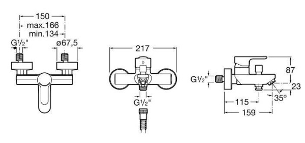 Смеситель для ванны Roca L20 5A0209C0M