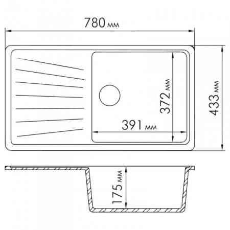 Кухонная мойка Rossinka, серая RS81-46SW-Gray