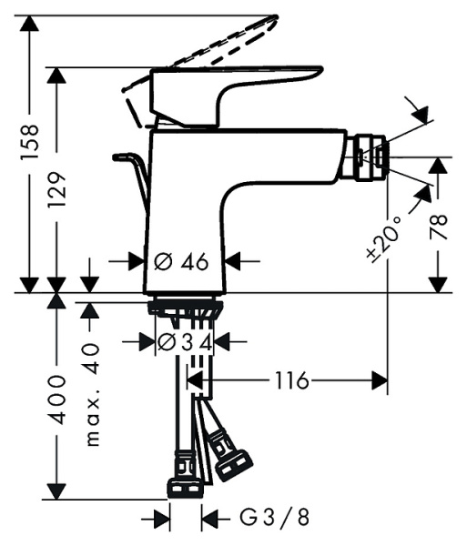 Смеситель для биде Hansgrohe Talis E 71720000