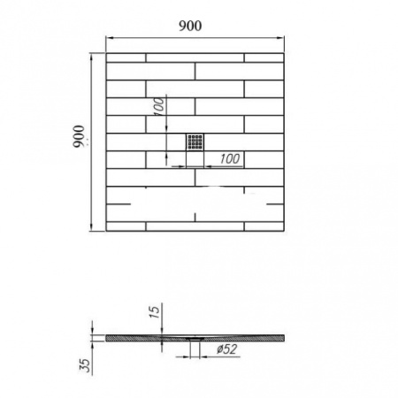 Душевой поддон Kolpa-san Hora tile stone 90x90 White