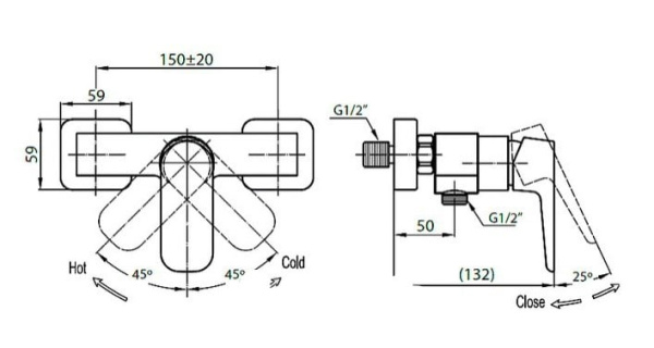 Смеситель для душа Cezares Grace GRACE-C-D-01