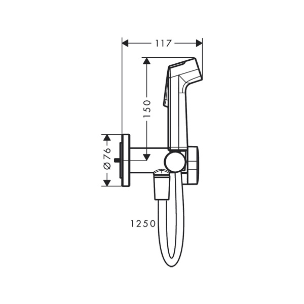 Гигиенический душ со смесителем Hansgrohe Bidette S 1jet EcoSmart+ 29232000 хром
