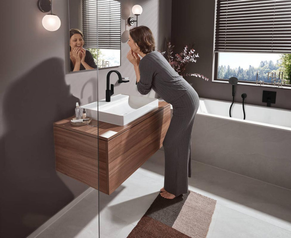 Смеситель для раковины Hansgrohe Vivenis 75030670, черный матовый