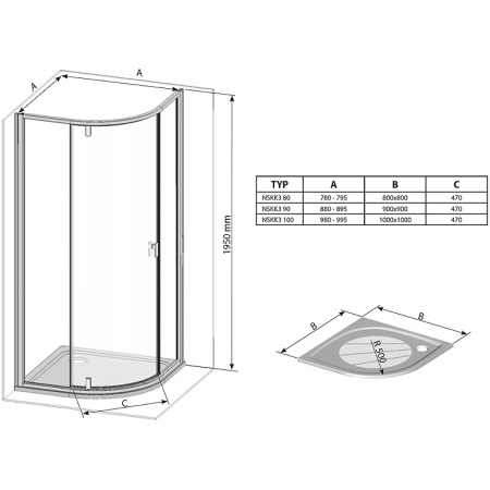 Душевой уголок Ravak Nexty NSKK3-100 100x100 3O6AA101Z1