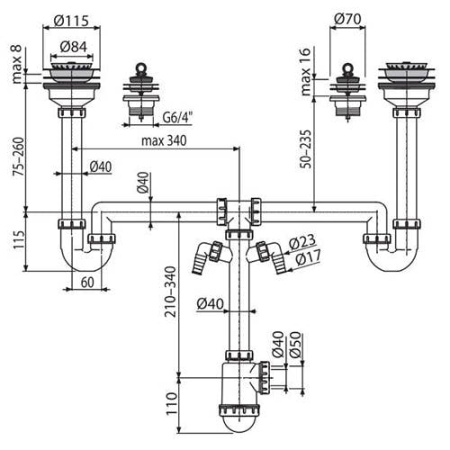 Комплект для мойки AlcaPlast А8000