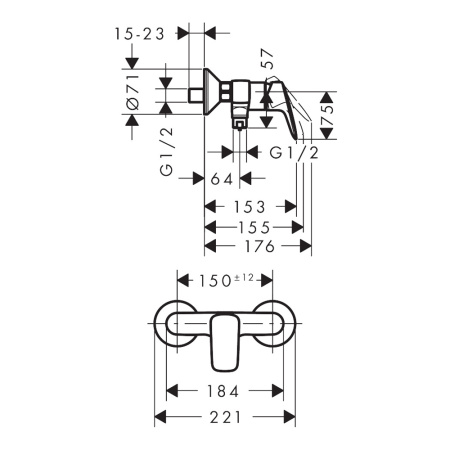 Смеситель для душа Hansgrohe Logis 71601670