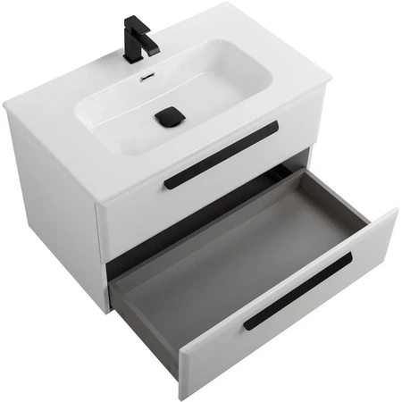 Тумба под раковину Cezares ECO-CER-N-800-2C-SO-BL Bianco Lucido без ручек