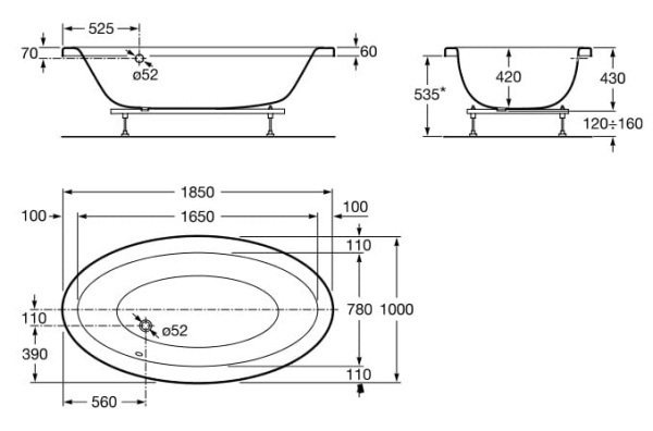 Акриловая ванна Roca Georgia 248069001