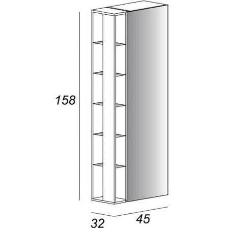 Пенал подвесной Cezares 53171 Bianco Lucido