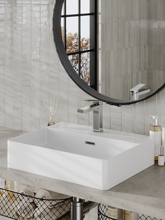 Раковина накладная (50х42) Orange  B04-500W белый глянец