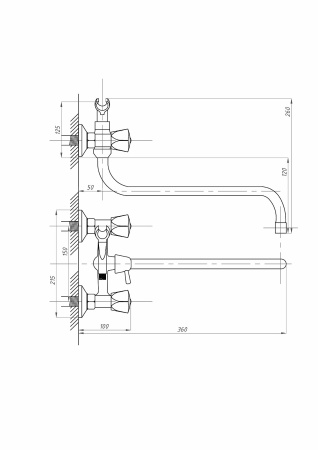 Смеситель для ванны ПСМ-Профсан СТАНДАРТ-А PSM-157-50
