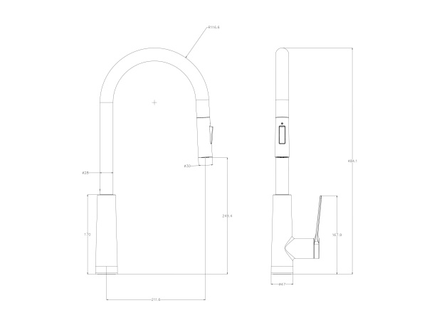 Смеситель для кухни с выдвижным изливом WONZON & WOGHAND, хром WW-A20782-CR Смеситель для кухни с выдвижным изливом WONZON & WOGHAND, хром WW-A20782-CR