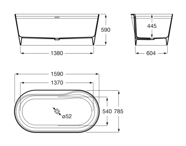 Ванна из композитного материала Surfex Roca Alena (159х79) 248467000