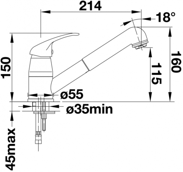 Смеситель Blanco Daras-S (с выдвижной лейкой) 524190