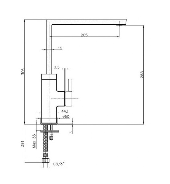 Смеситель для кухни E.C.A. Icon 102118081HEX Смеситель для кухни E.C.A. Icon 102118081HEX