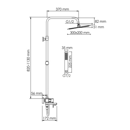 Душевая система WasserKRAFT A177.069.103.087.CH