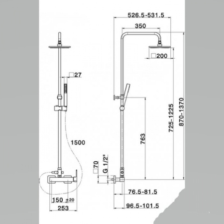 Душевая система Cisal Roadster RR00402021