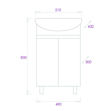 Тумба под раковину напольная Onika Милтон 50 105036