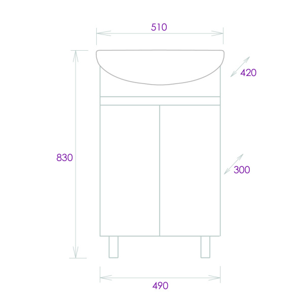 Тумба под раковину напольная Onika Милтон 50 105036