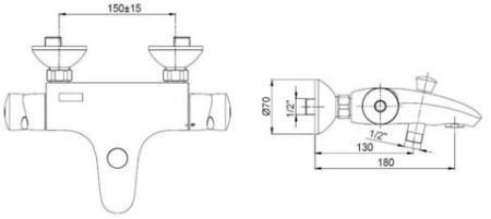 Термостатический смеситель для ванны Jacob Delafon Stomb E71071-CP