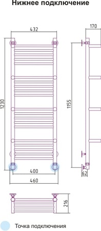 Полотенцесушитель водяной + 4 полки Сунержа Богема 00-0104-1240