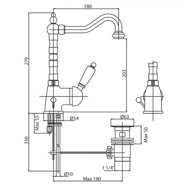 Смеситель для раковины Cezares ELITE ELITE-LSM2-01-Bi Смеситель для раковины Cezares ELITE ELITE-LSM2-01-Bi