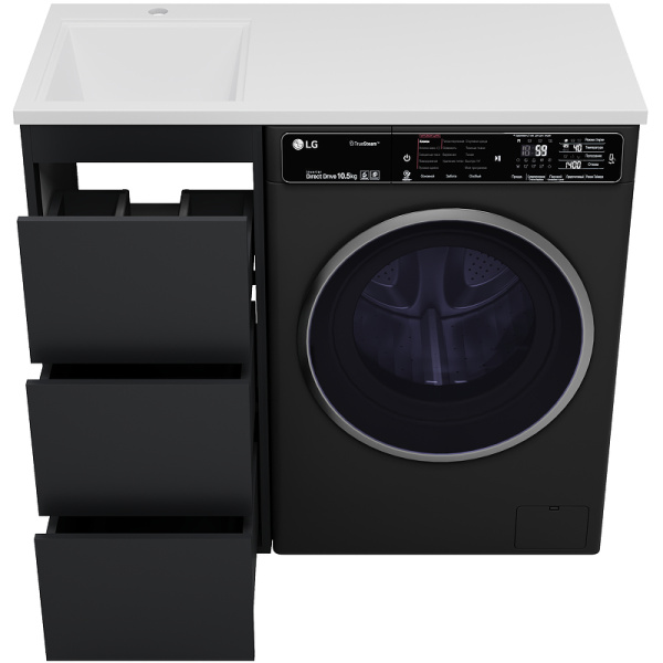 Тумба с раковиной под стиральную машину Brevita Grafit 40  Гавана 100 УТ000015083