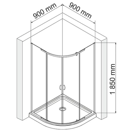 Душевой уголок сектор 900*900*1850 WasserKRAFT Leine 35P01