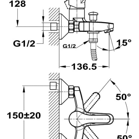 Смеситель для ванны Mofem Pro 151-1701-00