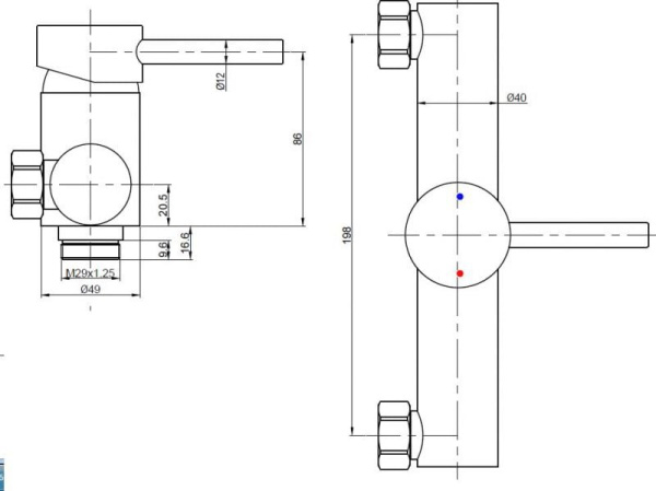 Настенный смеситель с гигиеническим душем BENNBERG CHROME 170H13