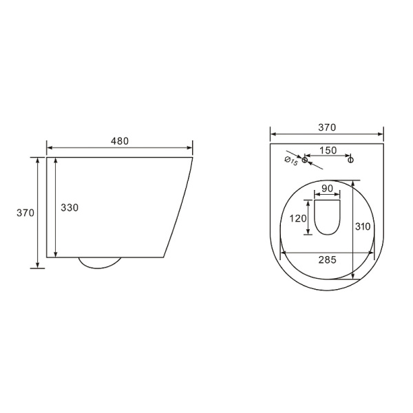 Подвесной безободковый унитаз с сиденьем микролифт beWash Aldo BKWHR101480