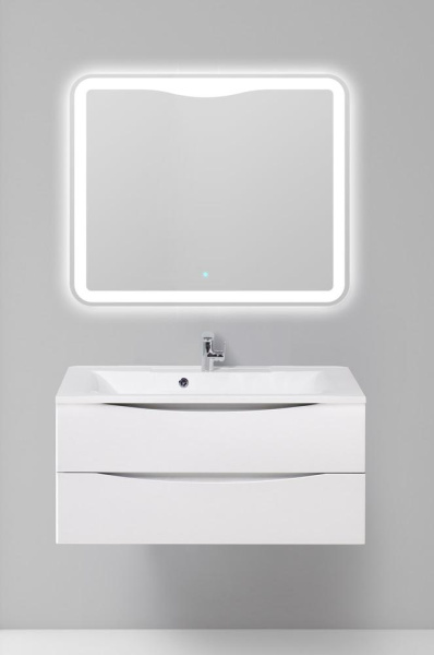 Тумба  под раковину подвесная с двумя выкатными ящиками BelBagno MARINO-1100-2C-SO-BO-P Bianco Opaco