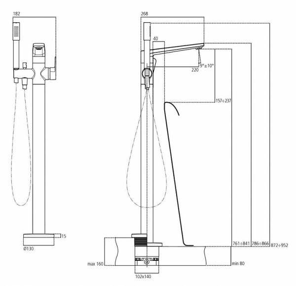 Смеситель для ванны Ideal Standard Tonic II A6347AA