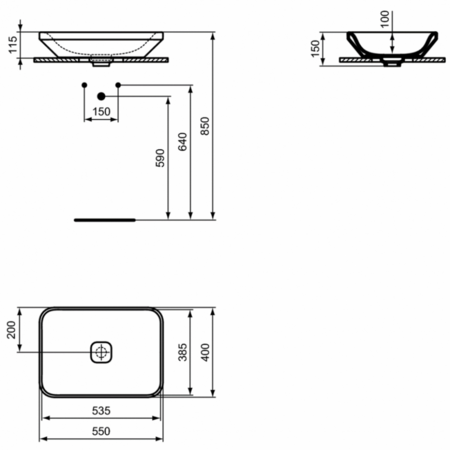 Раковина накладная Ideal Standard TONIC II K083401