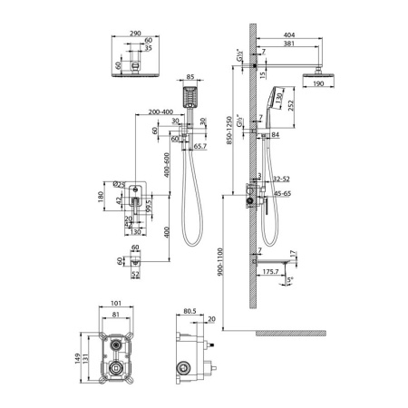 Душевой комплект Lemark Mista LM6422WG