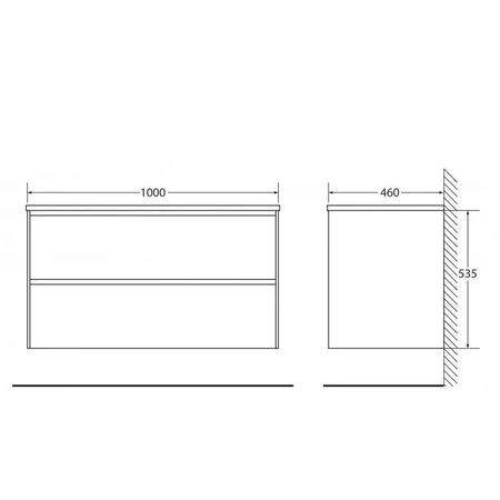 База под раковину подвесная BelBagno PIETRA-1000-2C-SO-ST Stucco Cemento Leggero