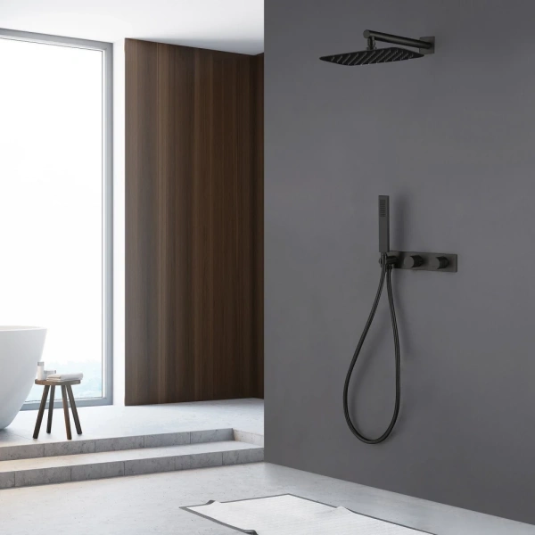 Душевой комплект ABBER Daheim AF8718B скрытого монтажа без излива, черный