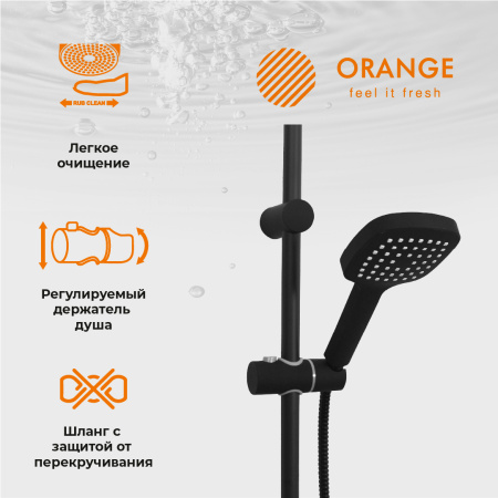 Душевая система Orange Aristo M19-944b смеситель с изливом, черный матовый