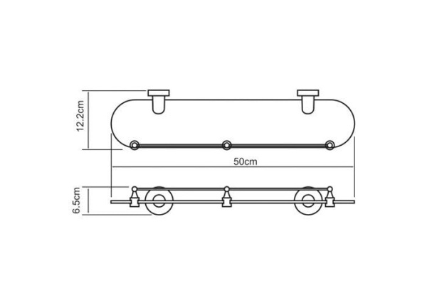 Полочка стеклянная WasserKraft Isen 4024