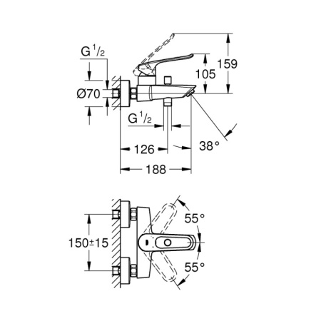 Смеситель для ванны Grohe Eurosmart New 25241 003 (25241003) хром