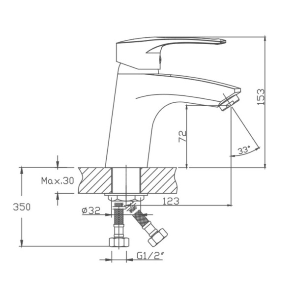 Смеситель для раковины Cron CN1066 Смеситель для раковины Cron CN1066