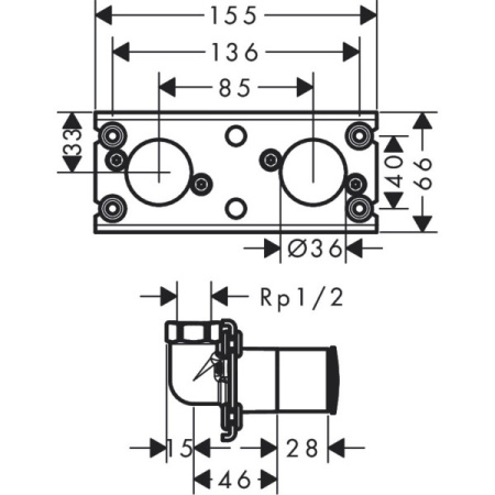 Скрытая часть Hansgrohe Rainfinity 26840180