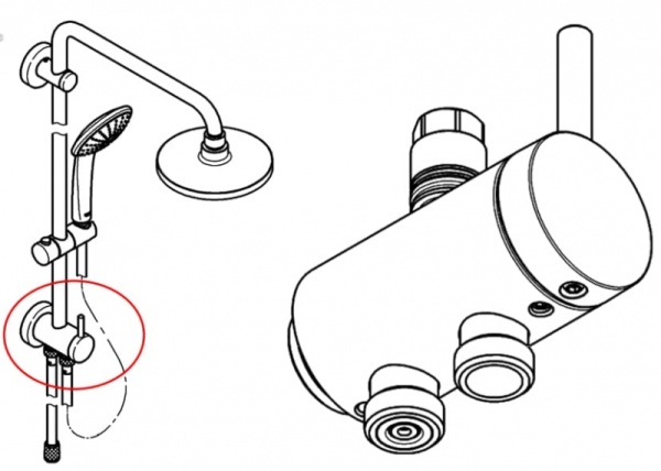 Корпус переключателя в сборе GROHE 400617040